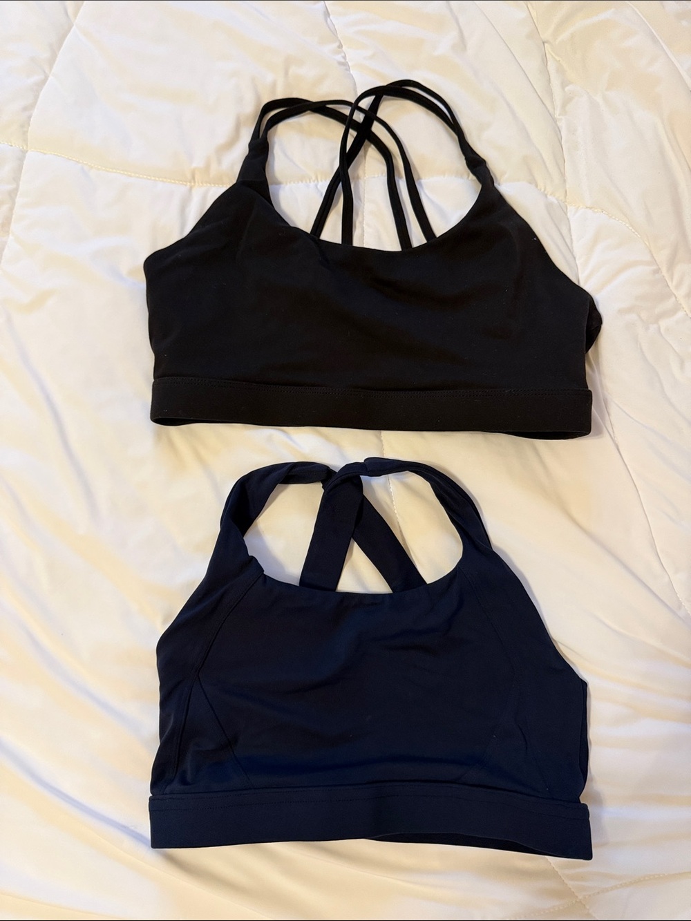 Amazon Women's Black & Navy Strappy Sports Bras Duo